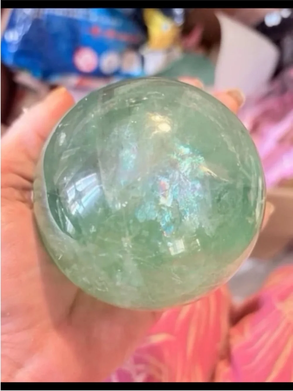 Green Fluorite Crystal Sphere Baja Blast